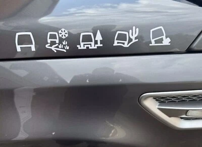 2 adesivi grafici Land Rover ALL TERRAIN. Freelander, Discovery, Defender - Immagine 1 di 4