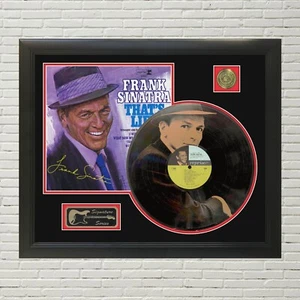 Frank Sinatra Laser Etched Black Vinyl Record Reproduction Signed LP Display 2 - Picture 1 of 4