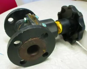 Diaphragm Valve Rubber Lined SAUNDERS 1" 150 Flanged Straight Iron Body/Bonnet - Picture 1 of 11