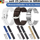 Leder Uhrenarmband günstig Kaufen-Uhrenarmband Ersatzarmband Ersatz Edelstahl Silikon PU-Leder 18, 20, 22, 24mm