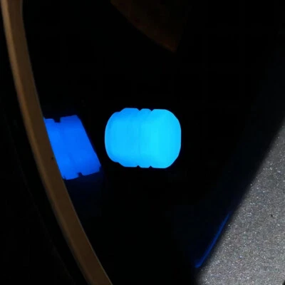 Blue 4Pcs Car Luminous Stem Cap Tire Valve Cap Stem Cover Accessories Universal - Image 1 of 4