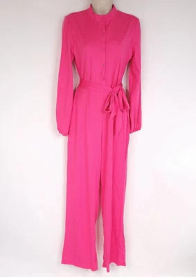 Mono Mujer S Rosa Caliente Manga Larga Pierna Recta Elastizado Atado Foto 1 de 4