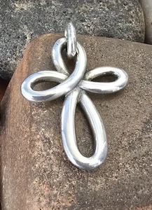 Retired James Avery Loop Cross Pendant Large 8.82gr - Picture 1 of 4