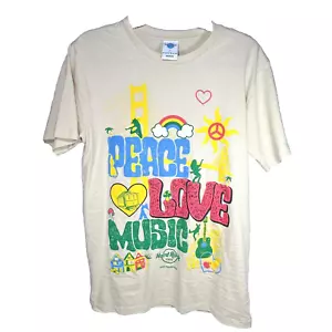 Hard Rock Cafe x Pacsun Pacific Sunwear Peace Love Music T-Shirt Men’s Sz Medium - Picture 1 of 5