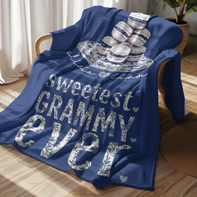 Manta Personalizada Regalo Día de la Madre Abuela Tiro Nombres Personalizados de Nietos Foto 1 de 2