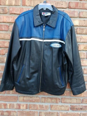 CHAQUETA DE CUERO PEPSI NEXT GENERATION DE COLECCIÓN PARA HOMBRE Negra y Azul TALLA XL ✴️BONITA✴️ Foto 1 de 4