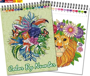 Colour by Numbers Adult Colouring Book, Colouring Book for Adult Relaxation, Adu - Picture 1 of 9