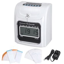 Employee Attendance Punch Time Clock Payroll Recorder LCD Display w/ 50 Cards