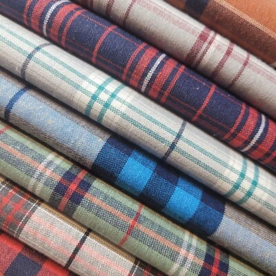 100% COTTON Dress Fabric Tartan Plaid Checks Christmas Craft Material 150 cm