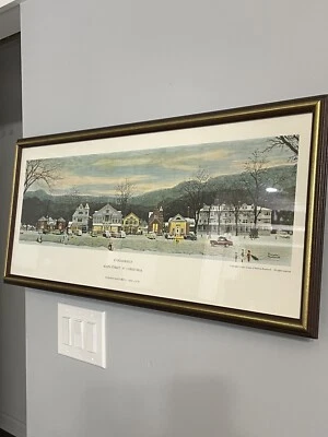 Norman Rockwell Navidad, Stockbridge Main Street, 1967 litografía grande... enmarcado limitado Foto 1 de 4