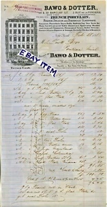 1881 New York BAWO & DOTTER French Porcelain Barclay St. LIMOGES FRANCE billhead - Picture 1 of 1
