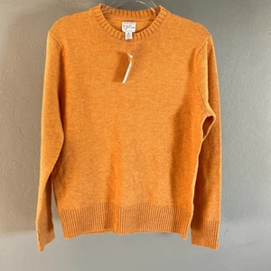 NWT J.Crew Marled Rugged Merino Wool-Blend Sweater Orange - Picture 1 of 6