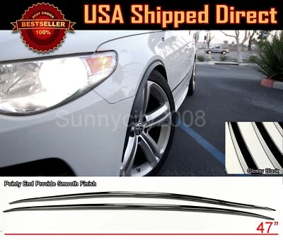1 Pair Flexible Slim Fender Flare Extension Black Protector Trim For Ford - Image 1 of 4