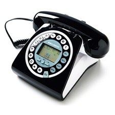 MAJESTIC TELEFONO FISSO VINTAGE CON DISPLAY MAX 252 NERO .