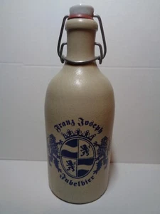 Franz Joseph Jubelbier German Stoneware Beer Bottle with Porcelain Stopper .5L - Picture 1 of 6