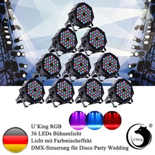10STK U`King RGB Bühnenlicht 72W 36 LEDs Par Can Bar LED DMX512 Party Concert DJ 10STK U`King RGB Bühnenlicht 72W 36 LEDs Par Can Bar LED DMX512 Party Concert DJ