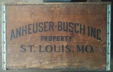 Vintage Budweiser / Anheuser Busch Centennial Wooden Beer Crate Box 1876-1976