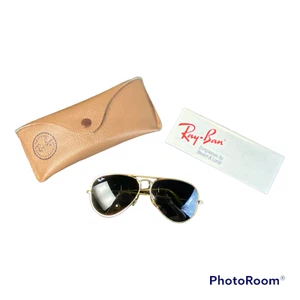 Ray Bans Vinatge Gold Metal Aviator L0205 NVAS By Bausch & Lomb 58[]14 - Afbeelding 1 van 10