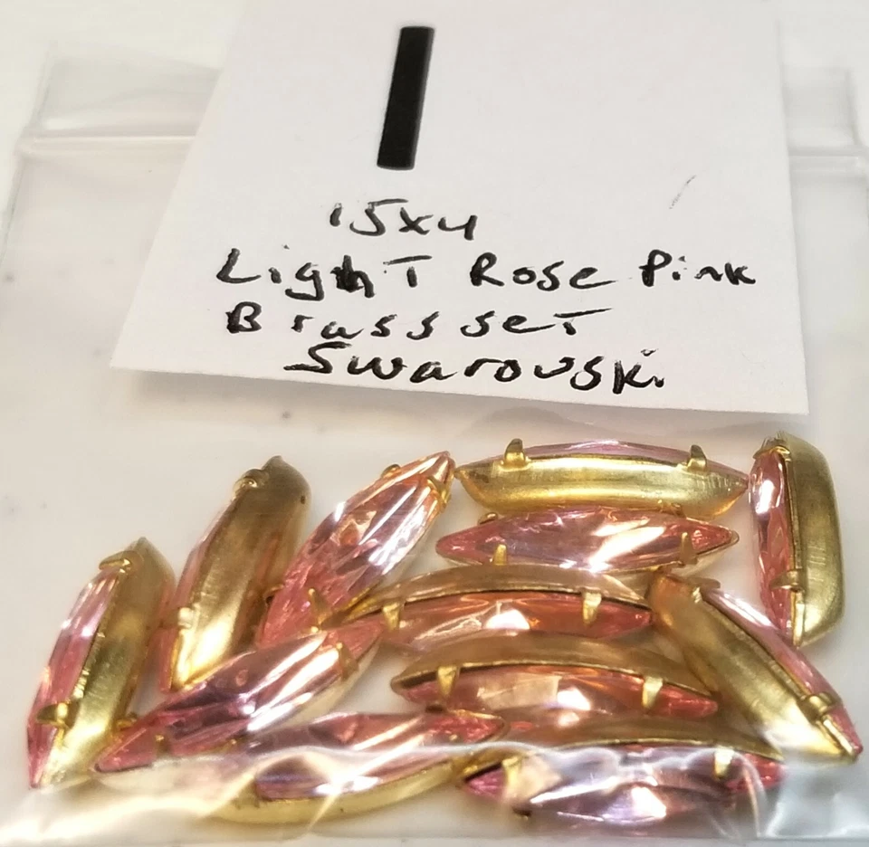 Juego de reparación de joyas vintage Navette 15x4mm Swarovski estrás suelto y latón 5012 Foto 1 de 1