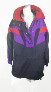 nordica womens ski jacket vintage size 12 purple red pockets pull over  - Picture 1 of 9