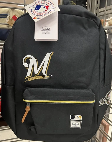 HERSCHEL SUPPLY COMPANY Milwaukee Brewers BACKPACK Logo Zippered MLB Cover