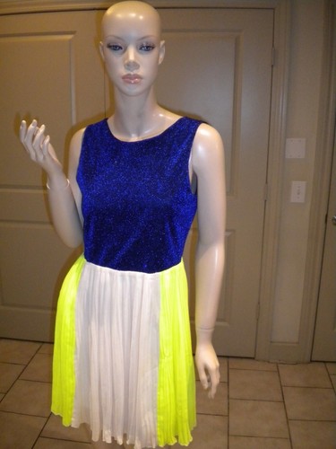 VETEMENTS Un pezzo originale abbigliamento carino color block mini abito da cocktail scintillante medio