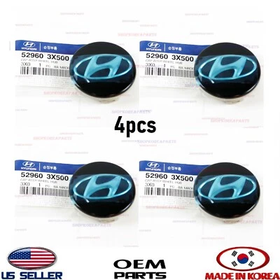 Tapacubos central de rueda original Hyundai logotipo H 4 piezas Elantra Ioniq ver compatibilidad Foto 1 de 4