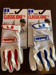 BATTING GLOVES blue or red Youth 'S' leather Franklin Classic One NEW! LeMahieu - Picture 1 of 11