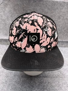 Tentree Hat Cap Snap Back Adult Black Pink Cotton Blend Floral Mesh Back Trucker - Picture 1 of 13