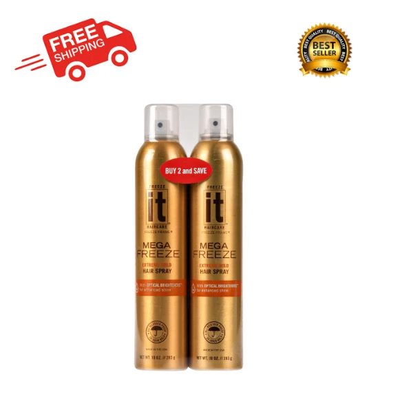 Freeze It Mega Freeze Humidity Resistant Extreme Hold Hair Spray 10 oz (2 Pack) - Image 1 of 1