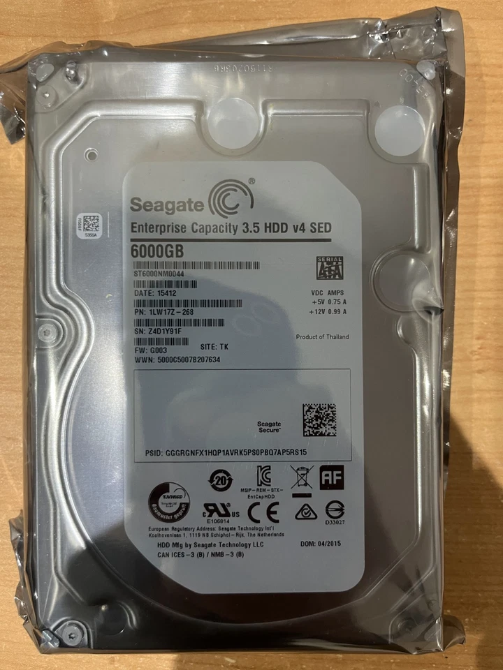 Seagate Enterprise Capacity 6TB ST6000NM0044 v4 SED 7200rpm 128MB 3.5" New - Image 1 of 1