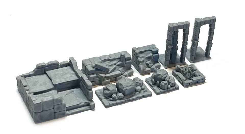For HeroQuest Gioco da Tavolo Dungeon Scenery - Fallen Rubble Pit Traps Secret Doors
