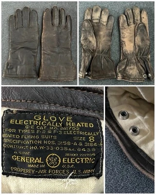 WWII US Army Air Force Pilot/Aviator General Electric Electrically Heated Gloves - Image 1 of 4