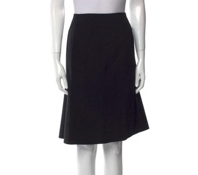 Giorgio Armani Black Wool Skirt – Zip Closure, Size 44 (IT), Made in Italy - Image 1 of 4