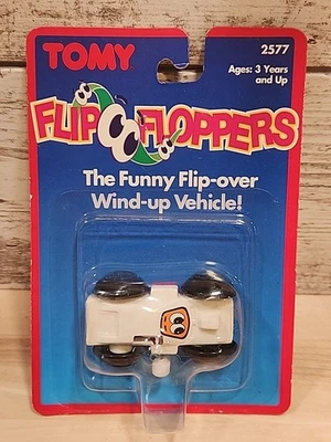 复古 20 世纪 80 年代 TOMY 人字拖赛车 2577 滚轮旋转古怪有趣新品 — 第 1/4 张图片