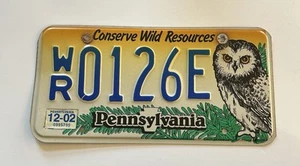 Pennsylvania Conserve Wild Resources 2002 matrícula etiqueta Barn Owl WR O126E - Imagen 1 de 4