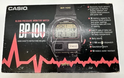 Casio BP-100 Blood Pressure Monitor Watch Original with Box Manuals - Image 1 of 4