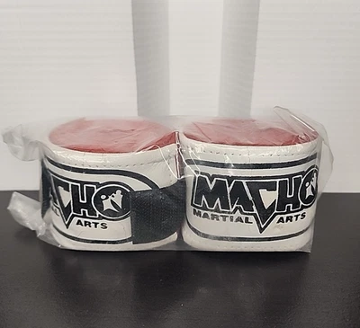 new vintage MACHO mma boxing martial arts RED karate hand wraps mexican 1 pair - Image 1 of 3