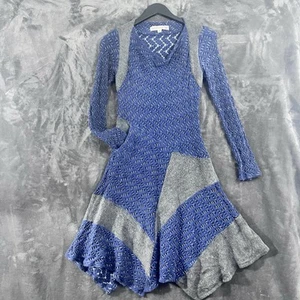 Abito Aimee G taglia S blu grigio jersey aderente e svasato streetwear stravagante punk - Foto 1 di 7