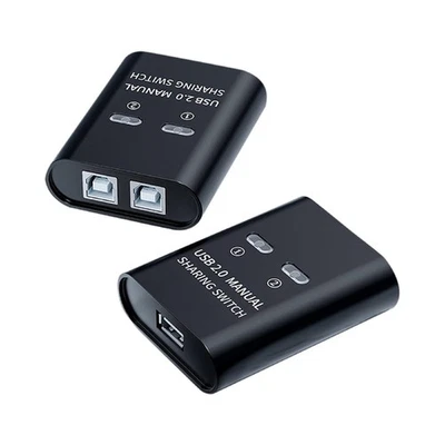 USB 2.0 Manual Sharing Switch 2 in 1 out USB Printer Sharing Converter Switcher - Image 1 of 4