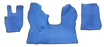 Blau Eco Leder Fußmatten + Motorabdeckung für DAF Cf Euro 6 2013 + Lkw Lefthd - Bild 1 von 2