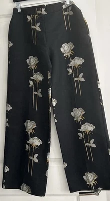 Rachel By Rachel Roy  Women’s Black Floral Wide Leg Pant / Back Zip Sz 4 - Image 1 of 4