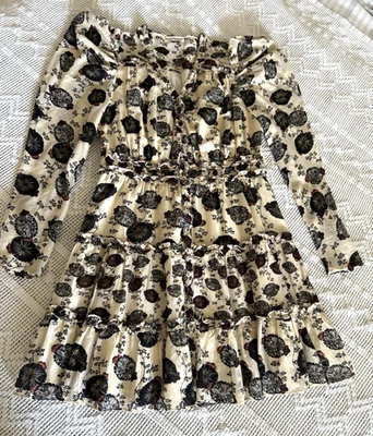 Ulla Johnson Winsor Ruffled Floral Puff Shoulder Long Sleeve Voile Mini Dress - Image 1 of 4