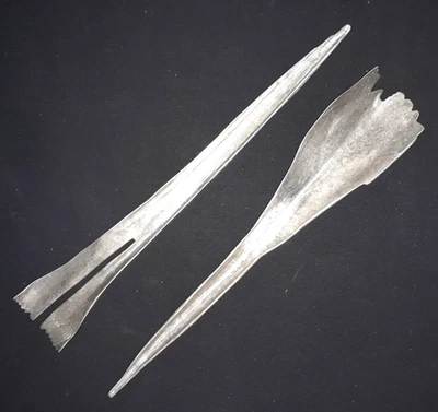 LOTE DE 2 MICHAEL ARAM 14.5" JUEGO PARA SERVIR ENSALADAS CUCHARA Y TENEDOR HOJA DE PLANTA ABSTRACTA Foto 1 de 4