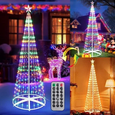 9.5ft Christmas Light Tree Show Cone 478 LED Lights Outdoor Xmas Home Yard Decor - Image 1 of 4