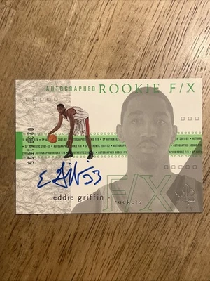 Eddie Griffin 2001-02 SP Auténtico Automático Novato FX/1525 #130 Houston Rockets Foto 1 de 2