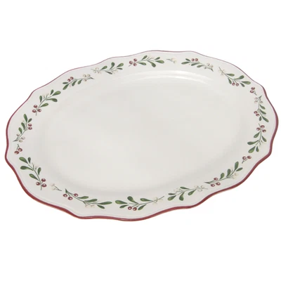 Better Homes & Gardens Muérdago 18" x 13,5" Plato Ovalado para Servir Navidad Foto 1 de 4