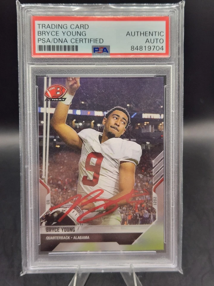 BRYCE YOUNG - 2021 Bowman NEXT TOPPS NOW ROOKIE #11 - PSA ON CARD AUTO RED INK - Image 1 of 2
