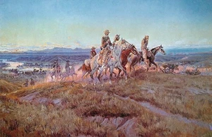 Charles Russell Men of the Open Range 1923 17"x 22" Archival Art Print - Picture 1 of 1