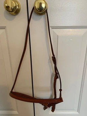 NEW! Edgewood Raised Noseband/Caveson Oversize Brown w 1 cheek piece.  - Image 1 of 4